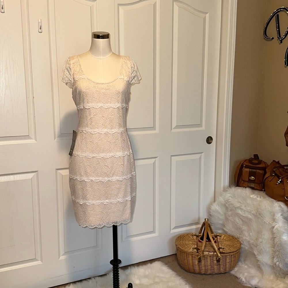 bebe Lace Bodycon in a size Large NWT